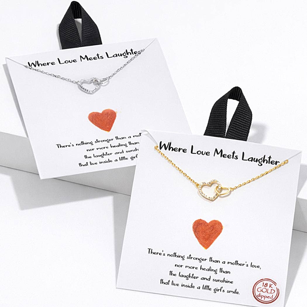 Gold-Dipped Double Heart Necklace