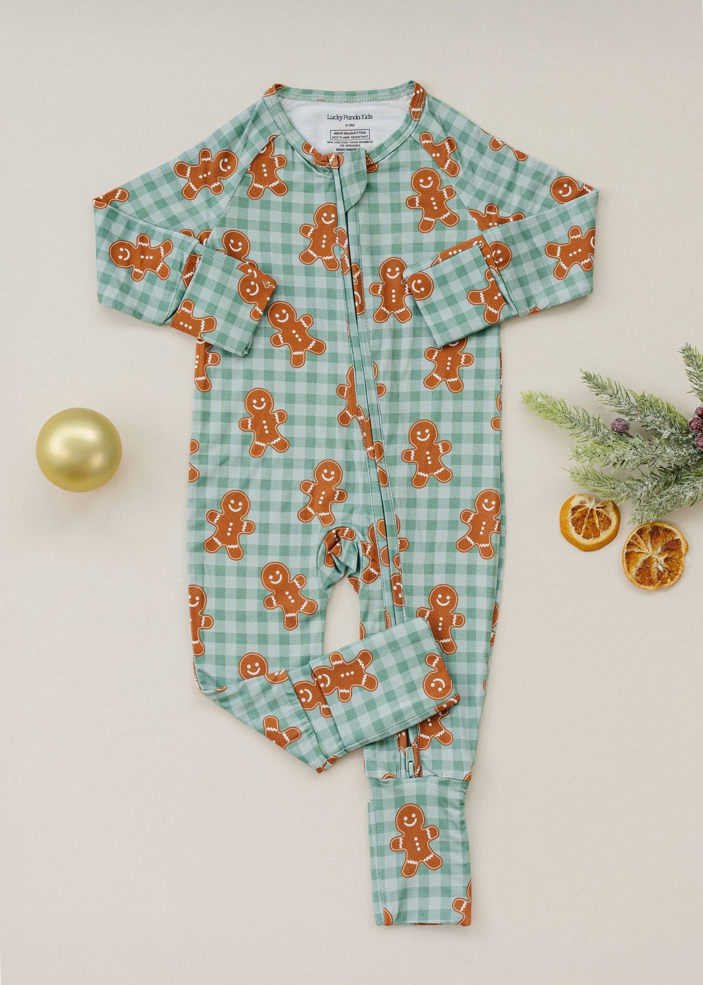 Bamboo Zip Romper | Gingerbread Gingham