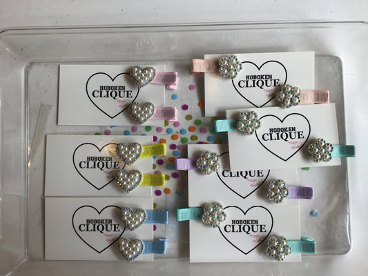 Pearl Heart Hair Clip Set