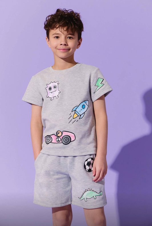 Boys Sticker Short Set