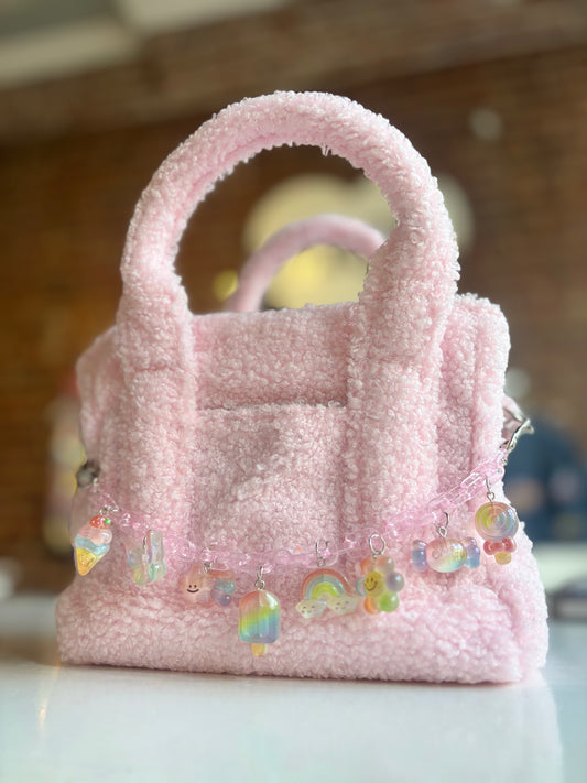 Bari Lynn Sherpa Charm Bag