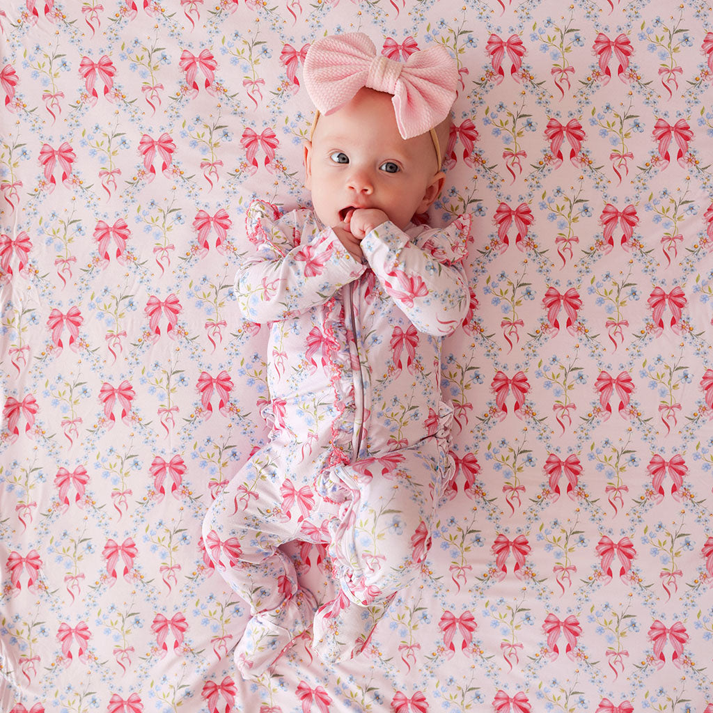 Posh Peanut Harriet Footie Ruffled Zippered Onesie