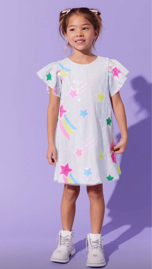 Rainbow Shooting Star Sequin Dress