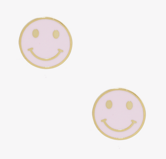 Happy Face Gold Dipped Post Earrings