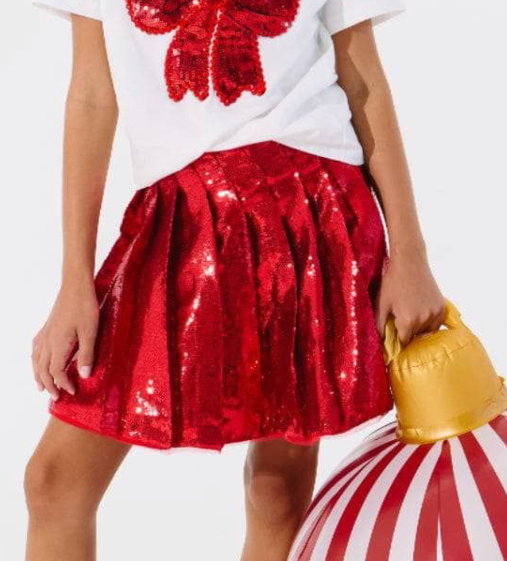 Lola Scarlet Pleated Shimmer Skirt