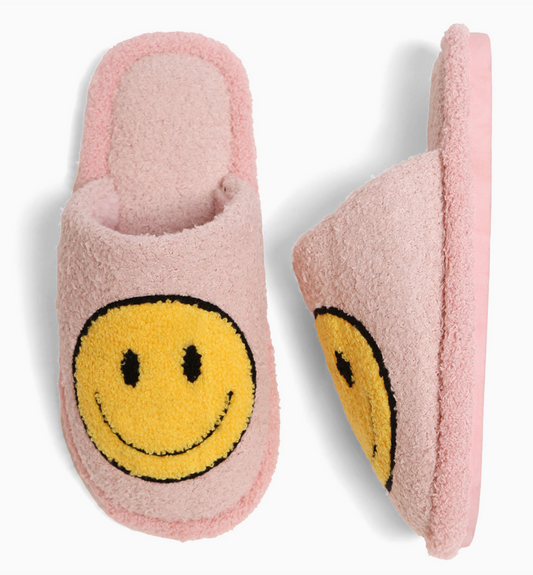 Pink Smiley Slippers