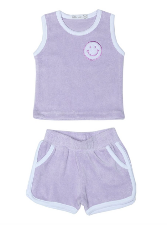 Lilac Chenille Smile Terry Set