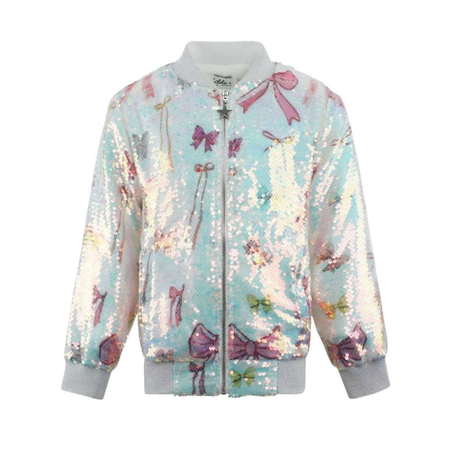 Pretty Bows Sequin Bomber