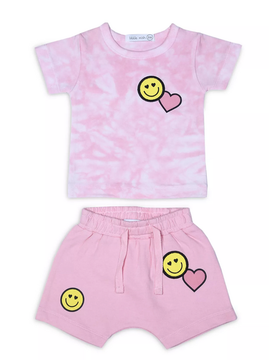 Pink Smile Tee & Short Set