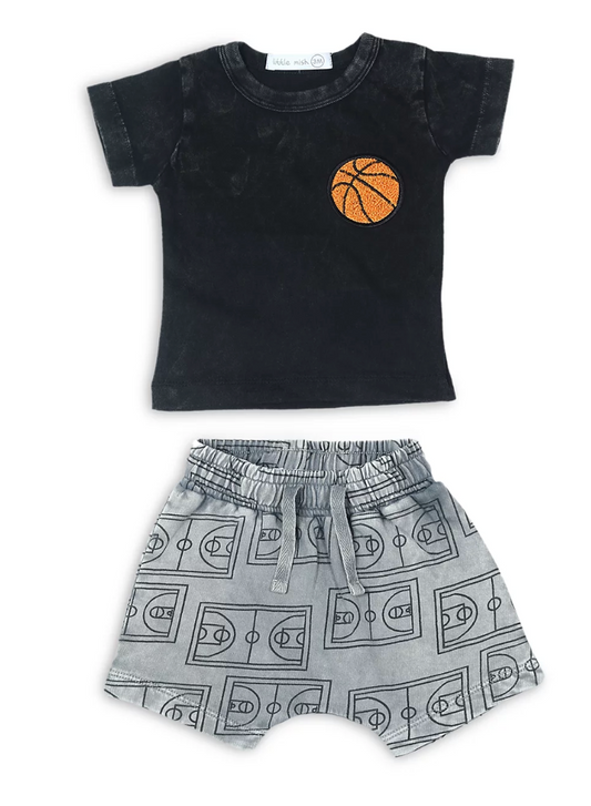 Basketball Patch Tee & Shorts Set