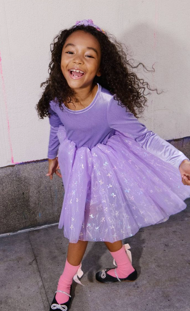 Lavender Ballerina Bow Dress