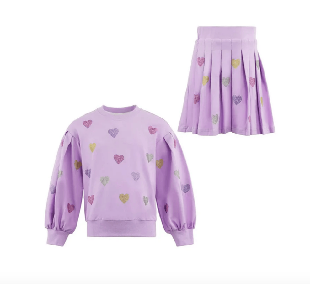 Lavender Sparkle Hearts Set