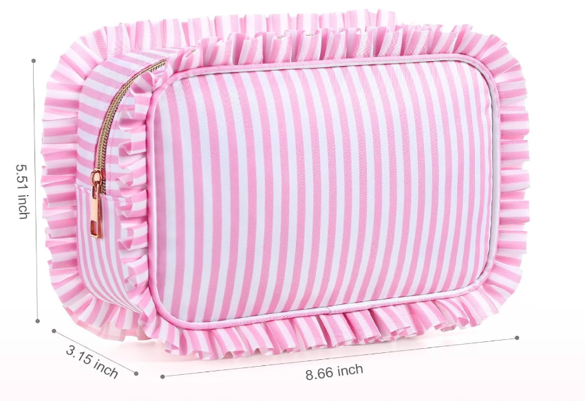 Embroidered Ruffle Pouch