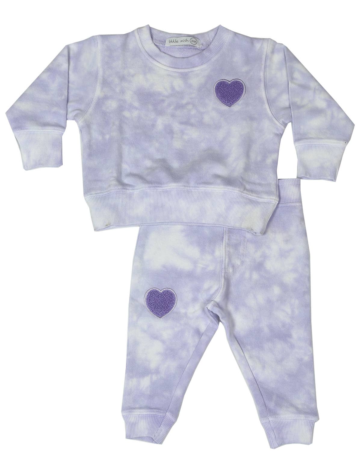 Baby  Shirt and Pants Set - Heart Tie Dye
