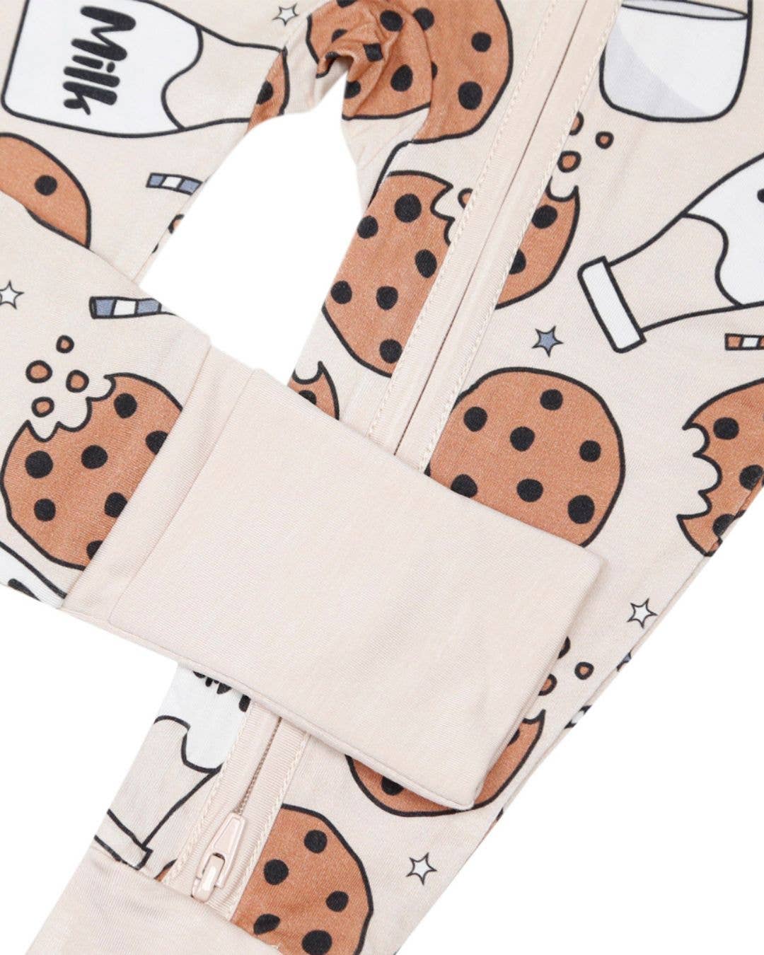 Lucky Panda Kids Bamboo Baby Zip Romper | Milk & Cookies