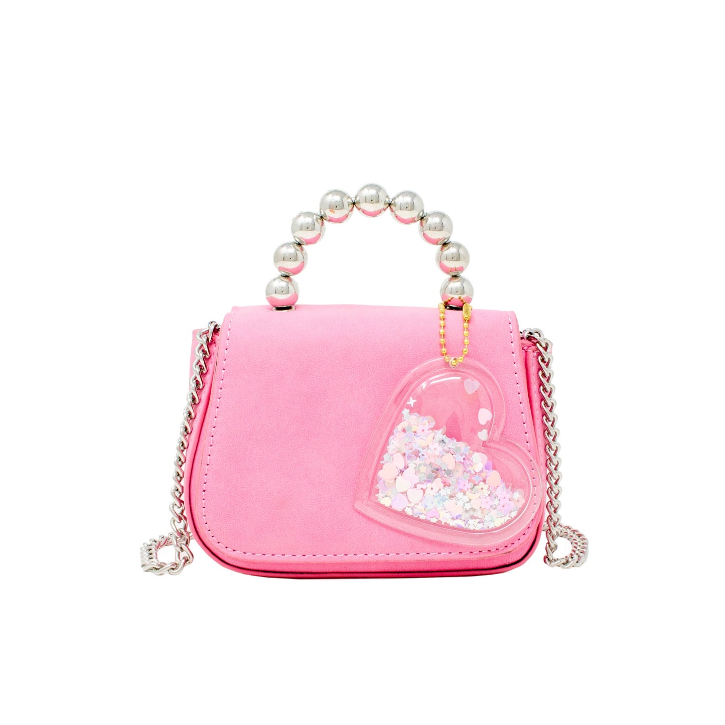 Tiny Metal Pearl Handle Heart Bag