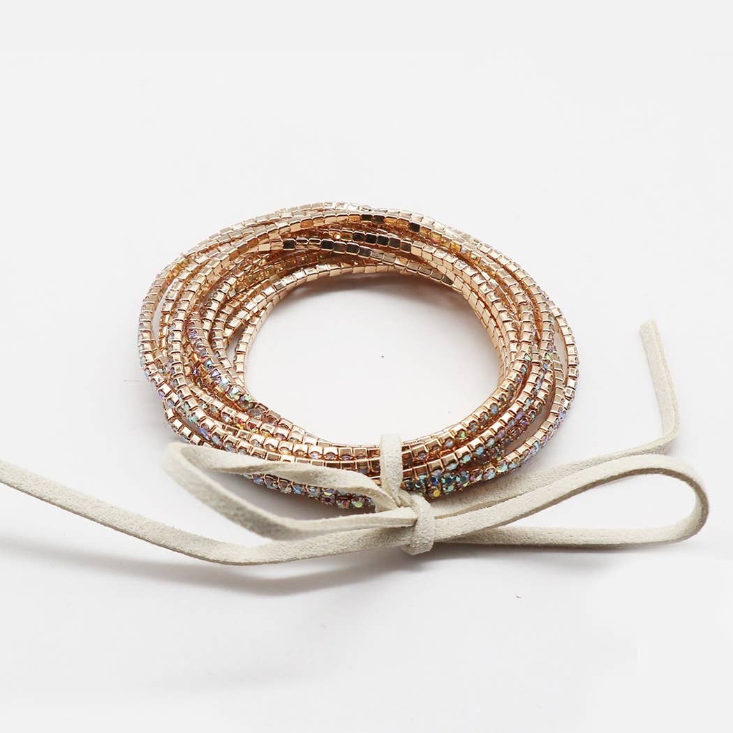 12 Layer Strand Stretch Crystal Stone Bracelets