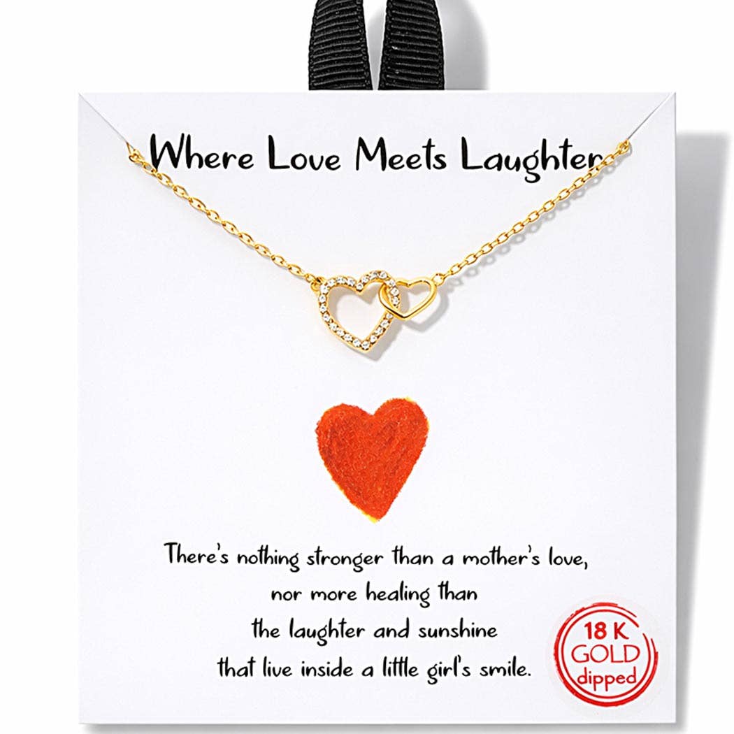 Gold-Dipped Double Heart Necklace