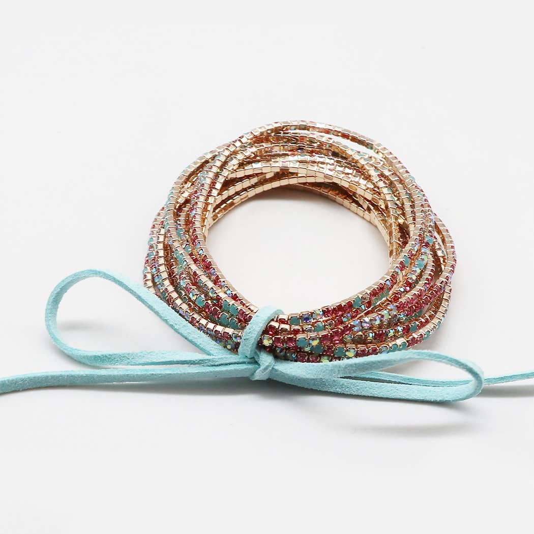 12 Layer Strand Stretch Crystal Stone Bracelets