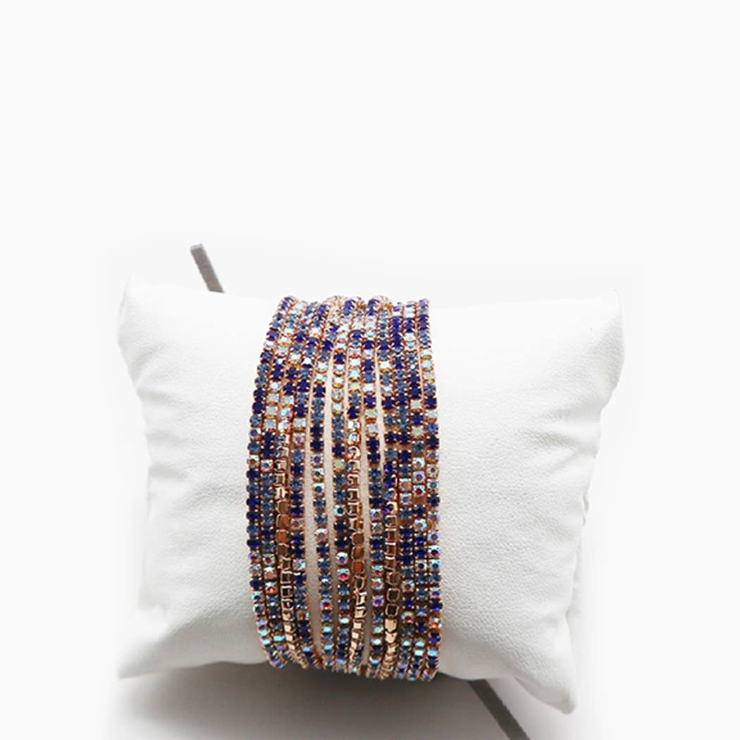 12 Layer Strand Stretch Crystal Stone Bracelets