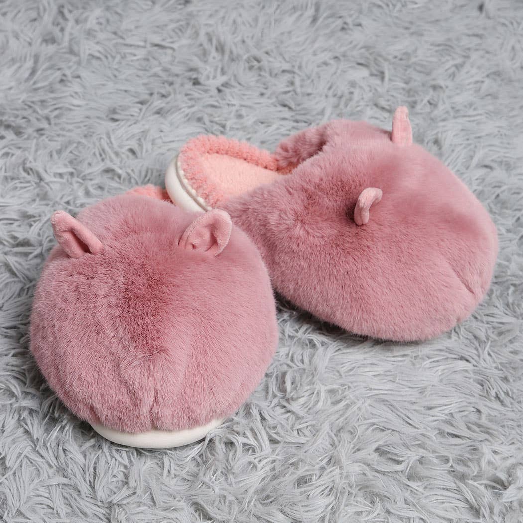 Oversized Faux Fur Bunny Slippers