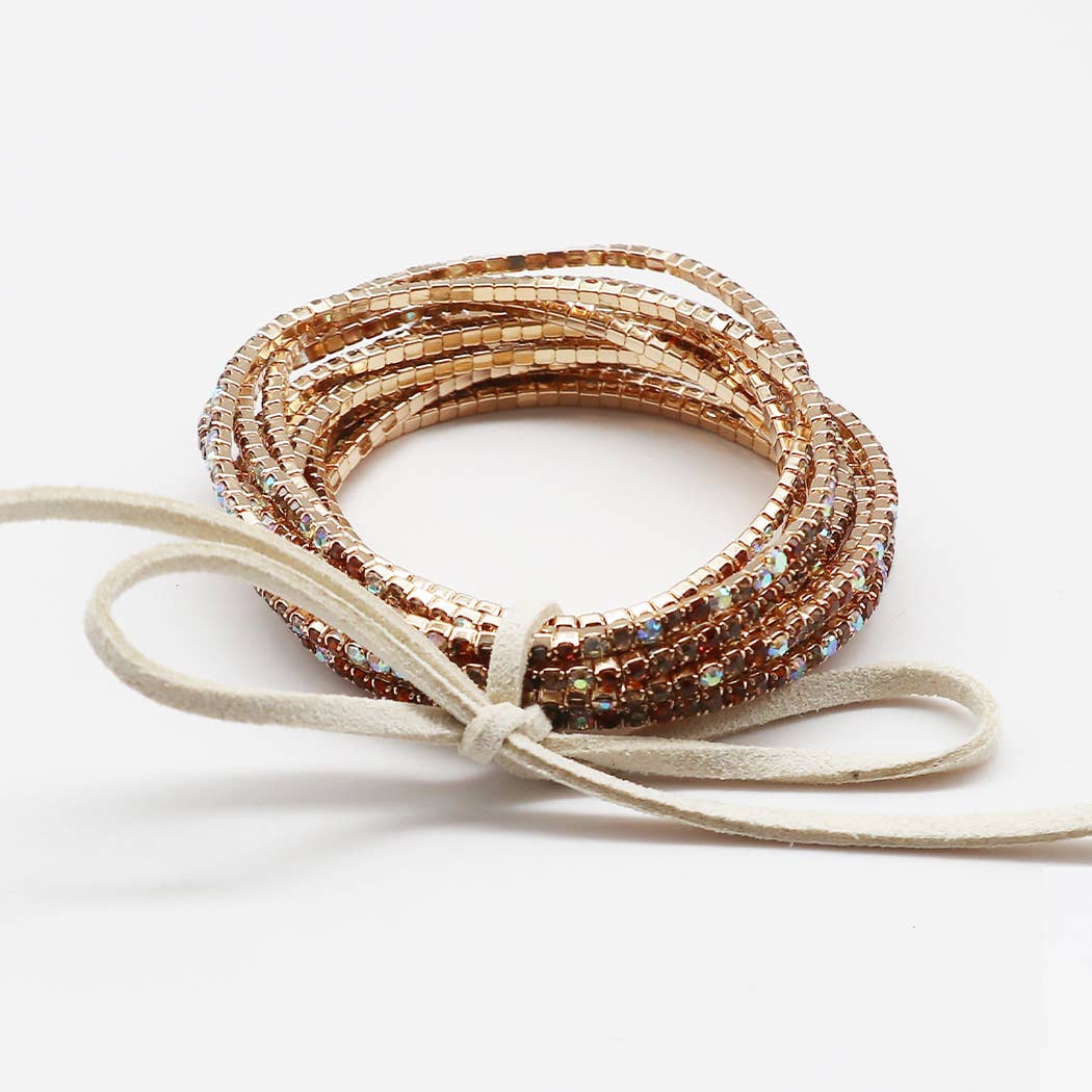 12 Layer Strand Stretch Crystal Stone Bracelets