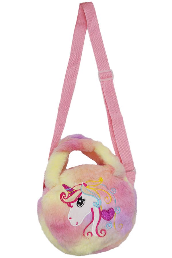 Unicorn Pastel Faux Fur Crossbody Bag