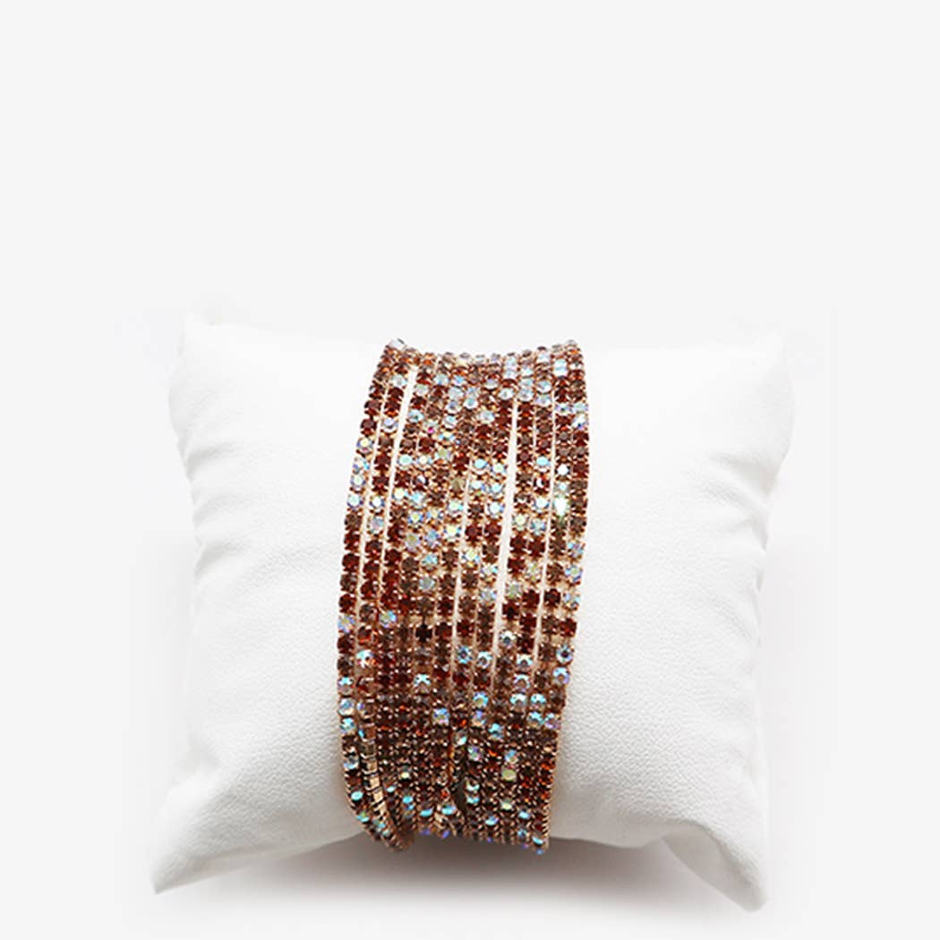 12 Layer Strand Stretch Crystal Stone Bracelets