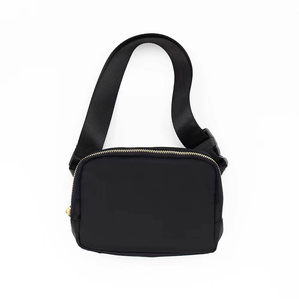 Varsity Collection Black Fanny Waist Pack Belt Bag