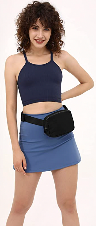 Varsity Collection Black Fanny Waist Pack Belt Bag