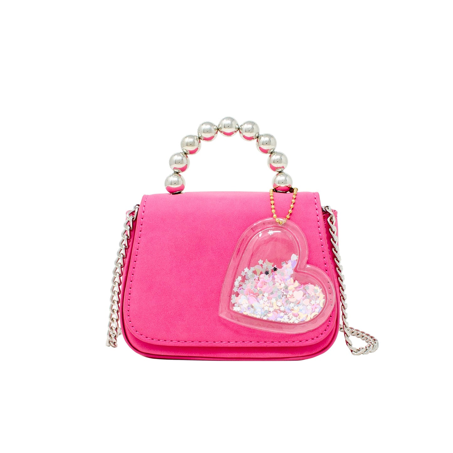 Tiny Metal Pearl Handle Heart Bag