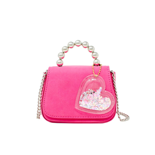 Tiny Metal Pearl Handle Heart Bag