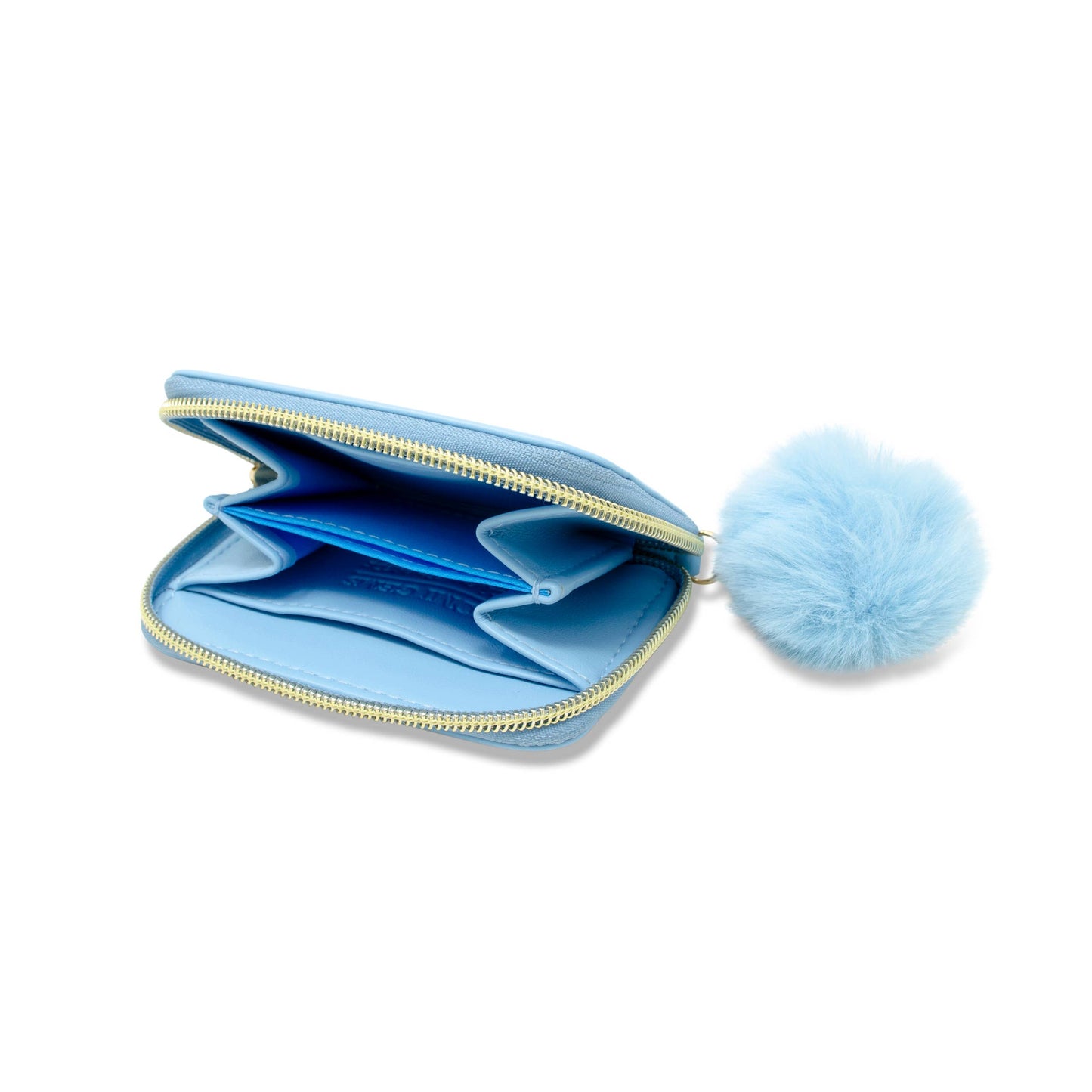 Teddy Pom Pom Zip Wallet