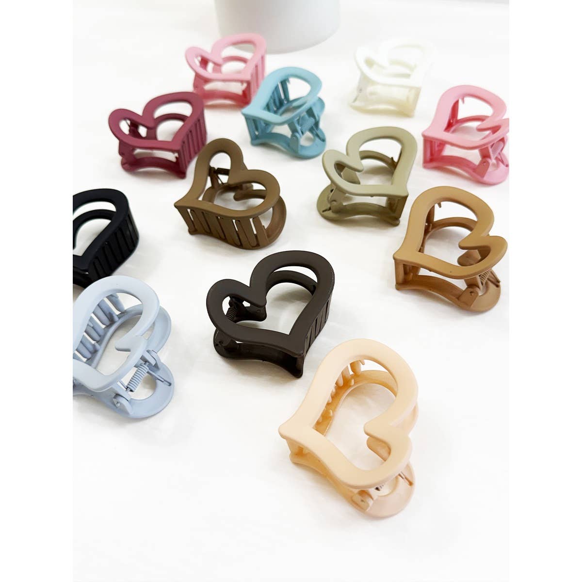 Heart Matte Heart Hair Claw Clip