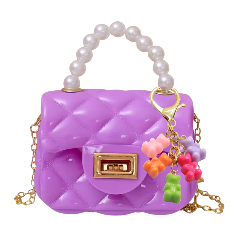 Gummy Bear Bag Charm Mini Jelly Purse Crossbody Gold Chain