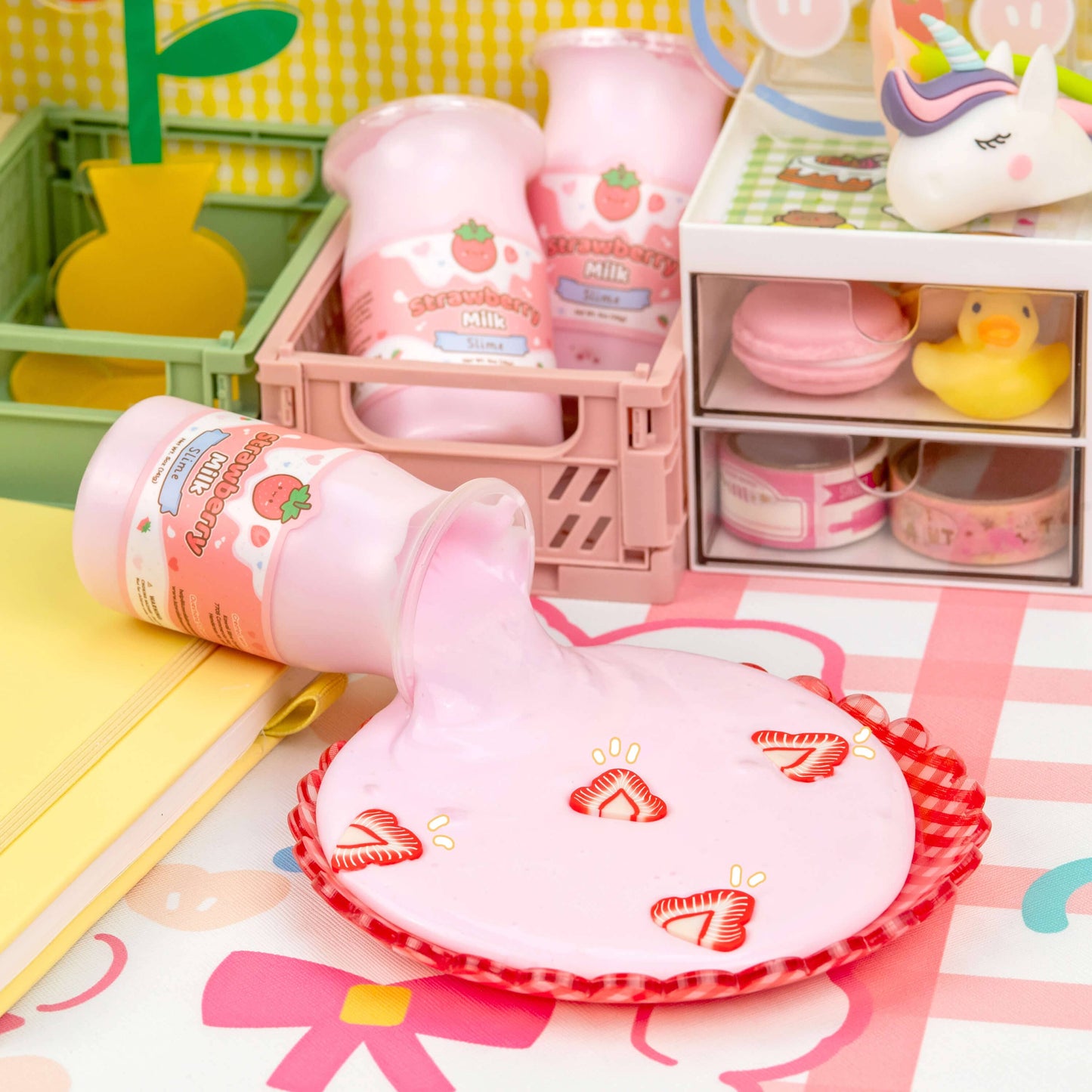 Strawberry Milk Glossy Slime