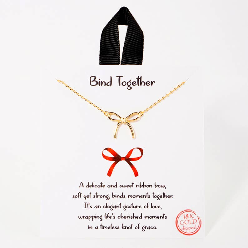Gold Dipped Girls Bow Charm Necklaces