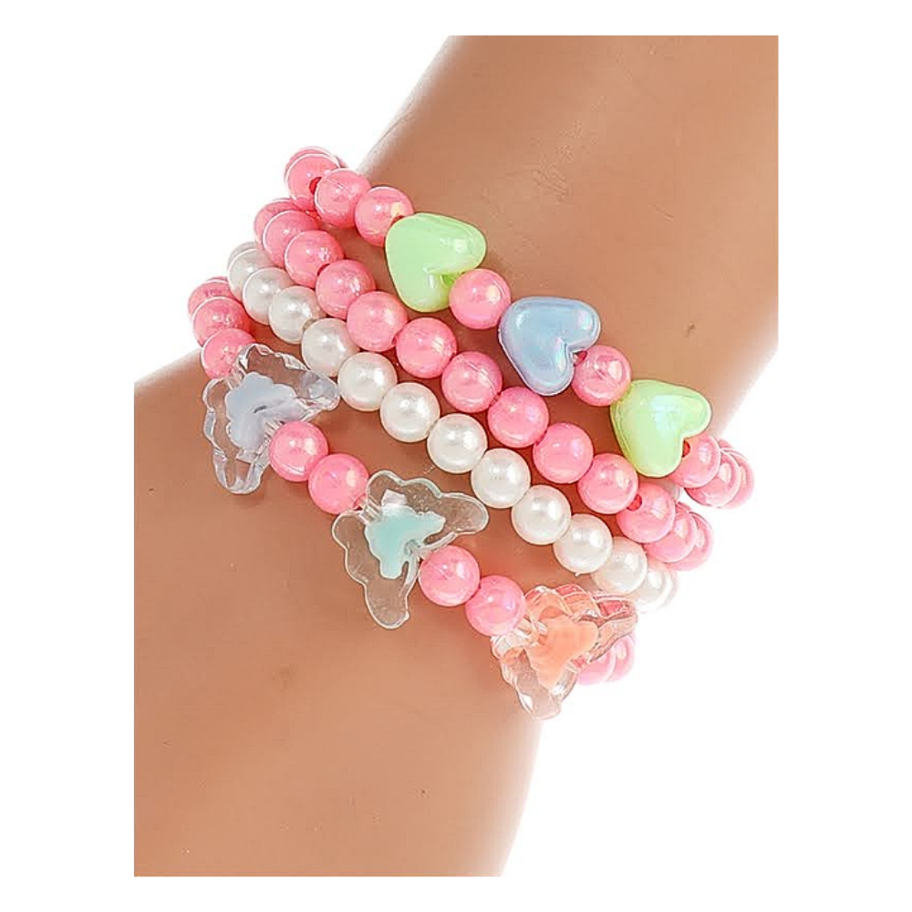 Butterfly Bead Stretch Bracelet Set
