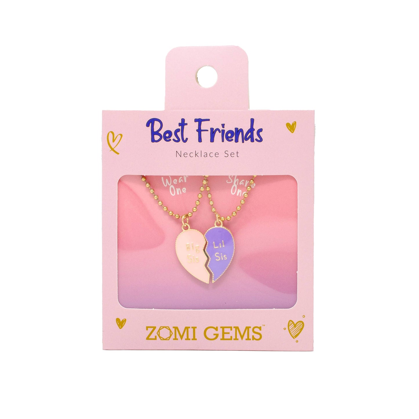 Big Sis & Lil Sis Magnetic Heart Necklace Set