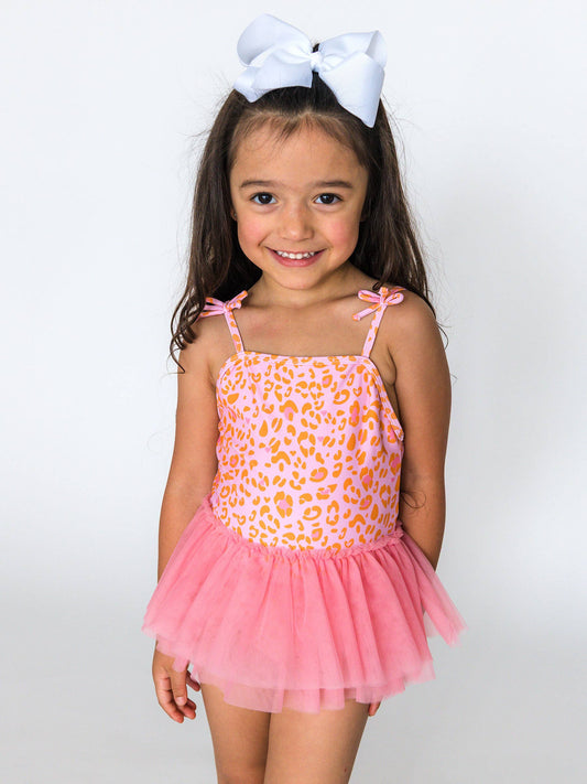 Leopard Tulle Skirted Swim