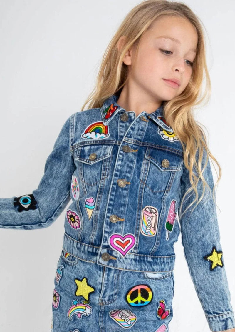 Lola + The Boys All About The Patch Crop Denim Jacket